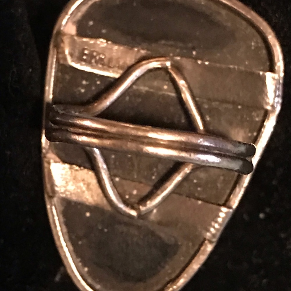 Beautiful vintage onyx and sterling Artisan ring. - Picture 3 of 4